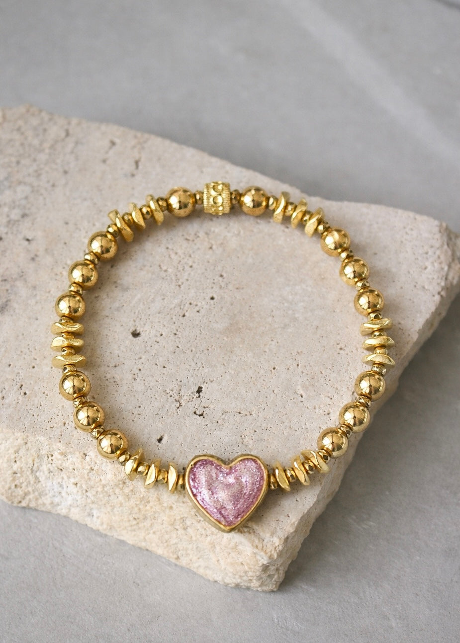 Sweetheart Gold Pink Heart