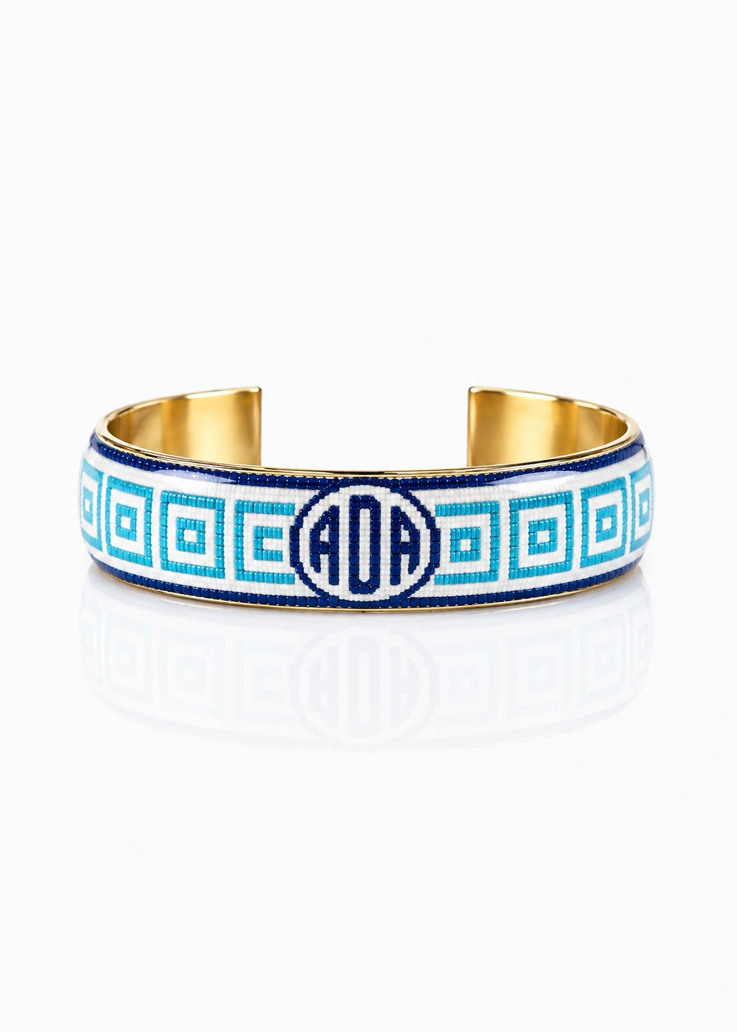 Art Deco Monogram - Greek Key Turquoise