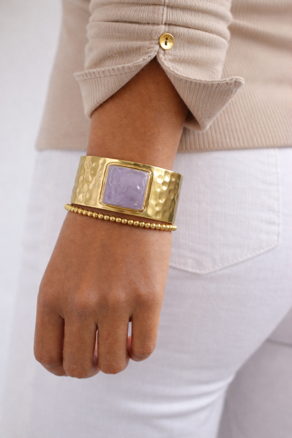 Lavender 1.0 Inch Square Gold