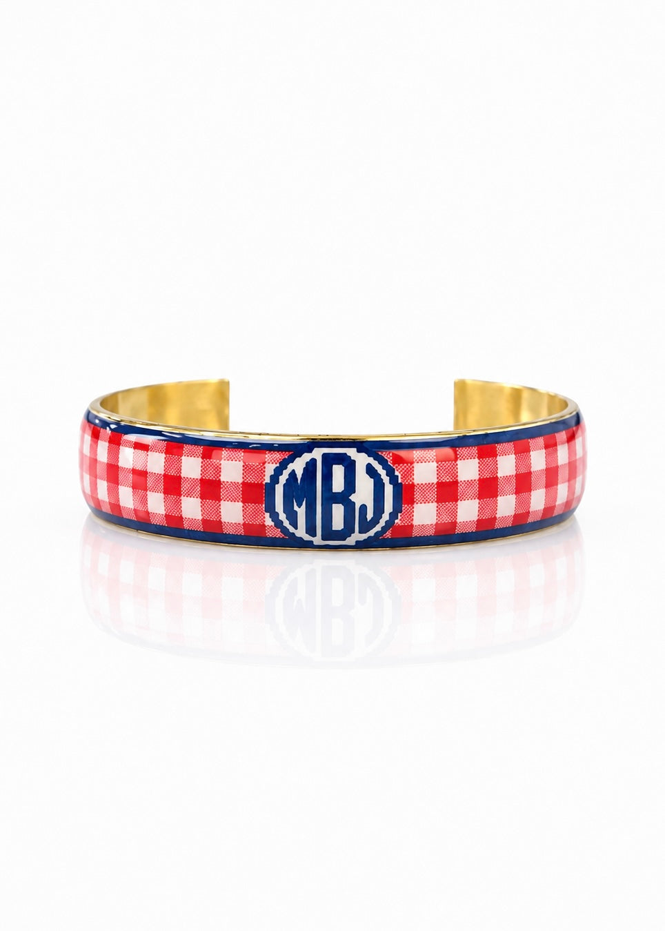 Art Deco Monogram - Gingham Pink