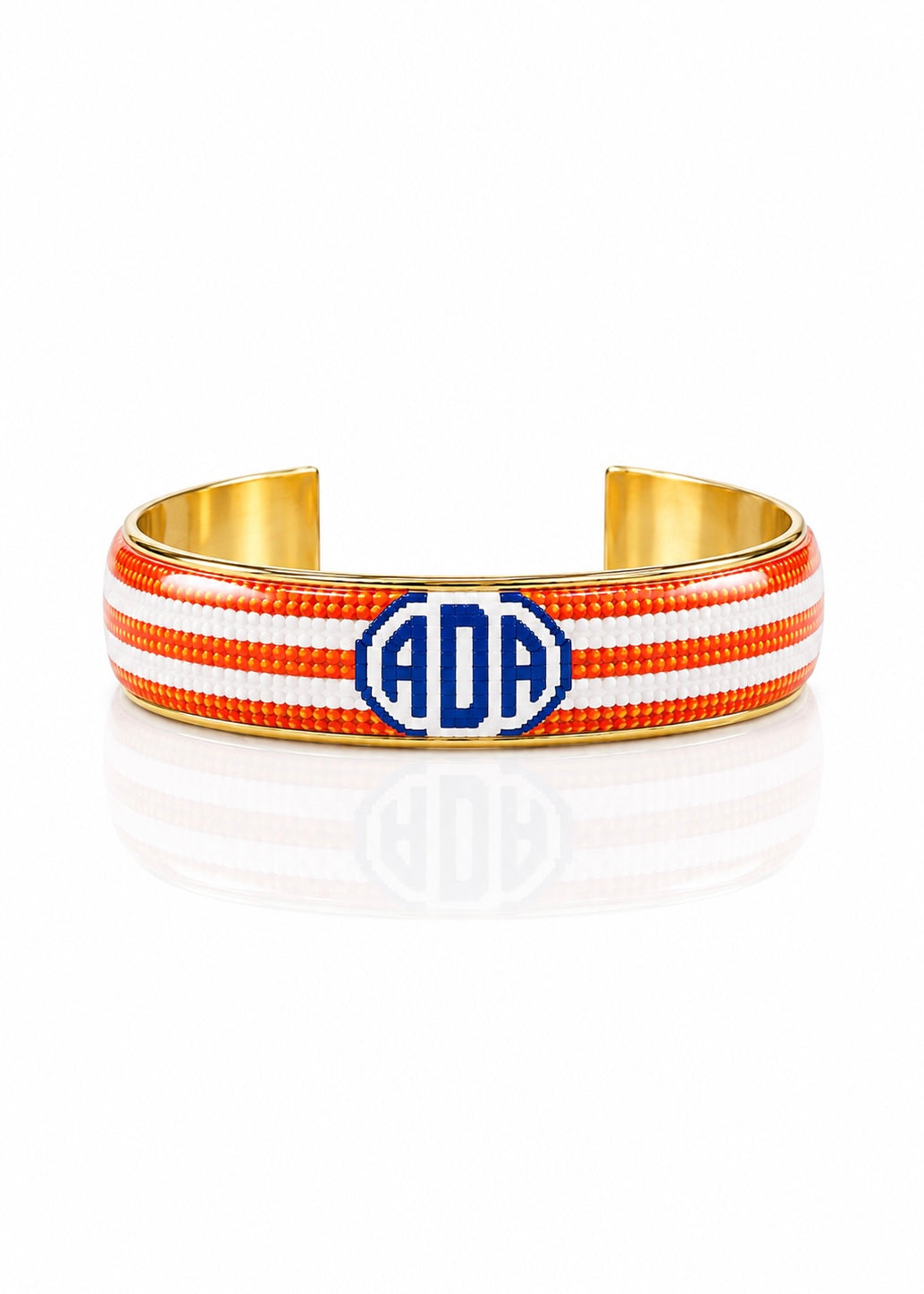 Art Deco Monogram - Horizontal Stripes Orange