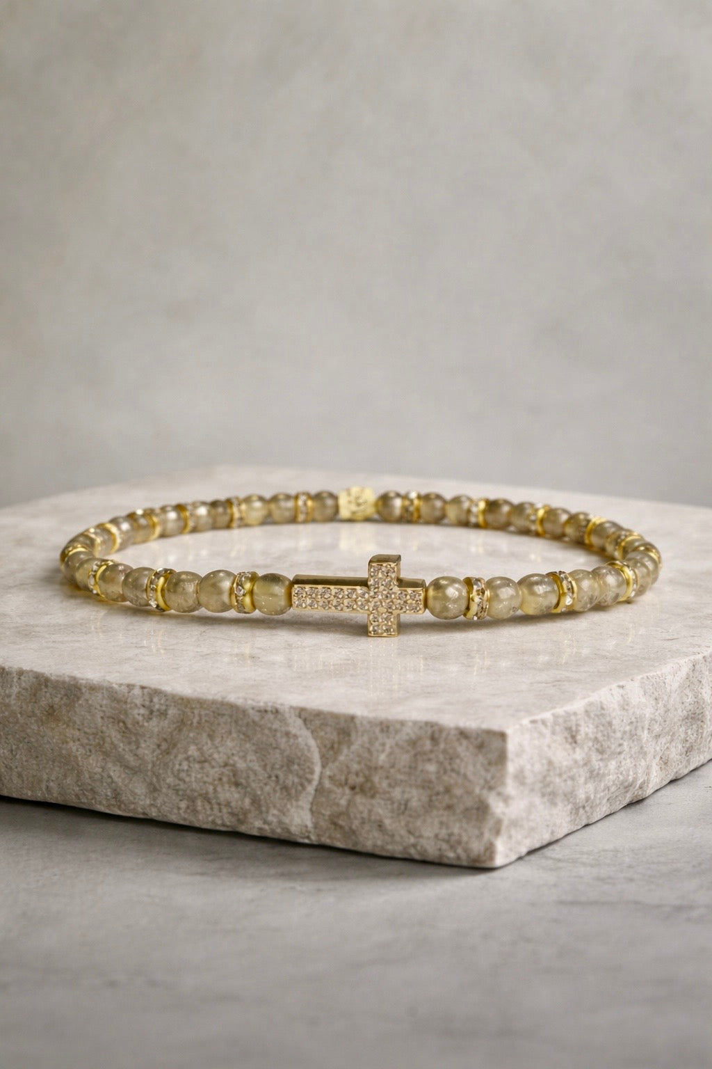 Ever True Translucent Taupe Pave Cross