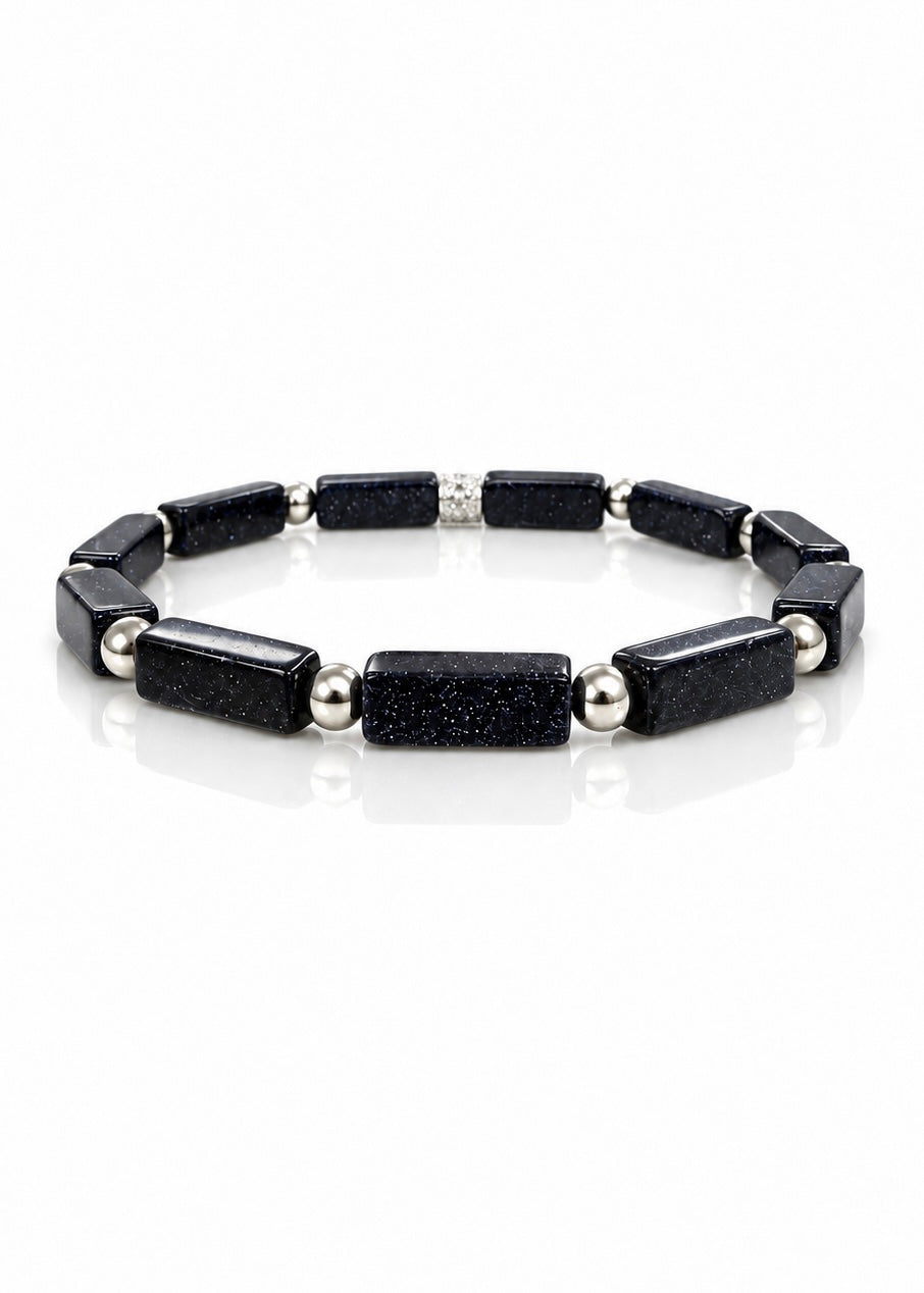 Natural Stone Bracelet – Blue Goldstone