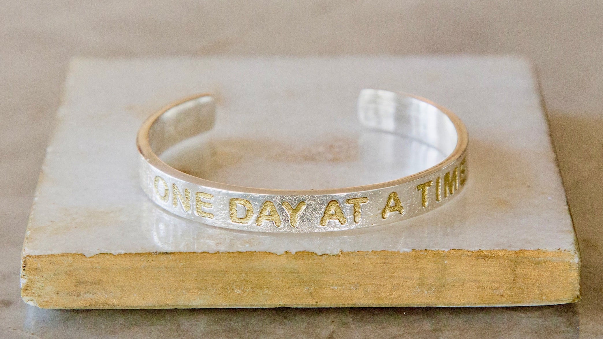 One Day At A Time .25 Silver Cuff