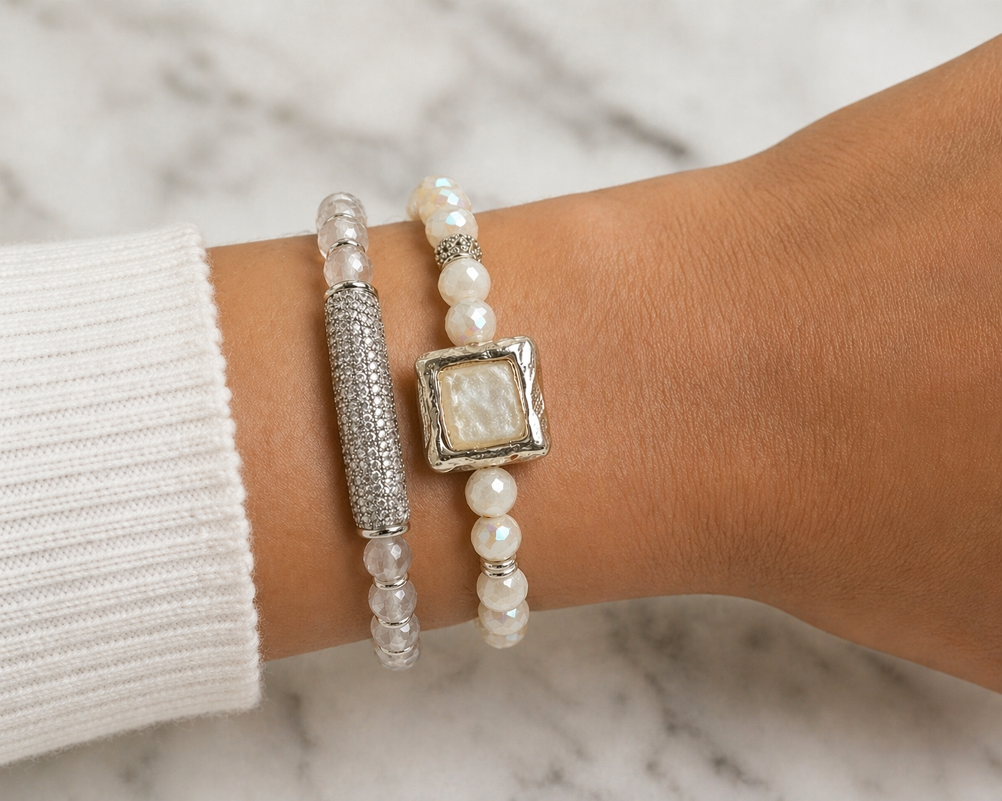 Pure Love Silver Pave Bar