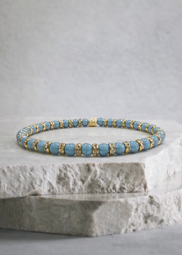 Telluride Mini Sky Blue Pavé Gold