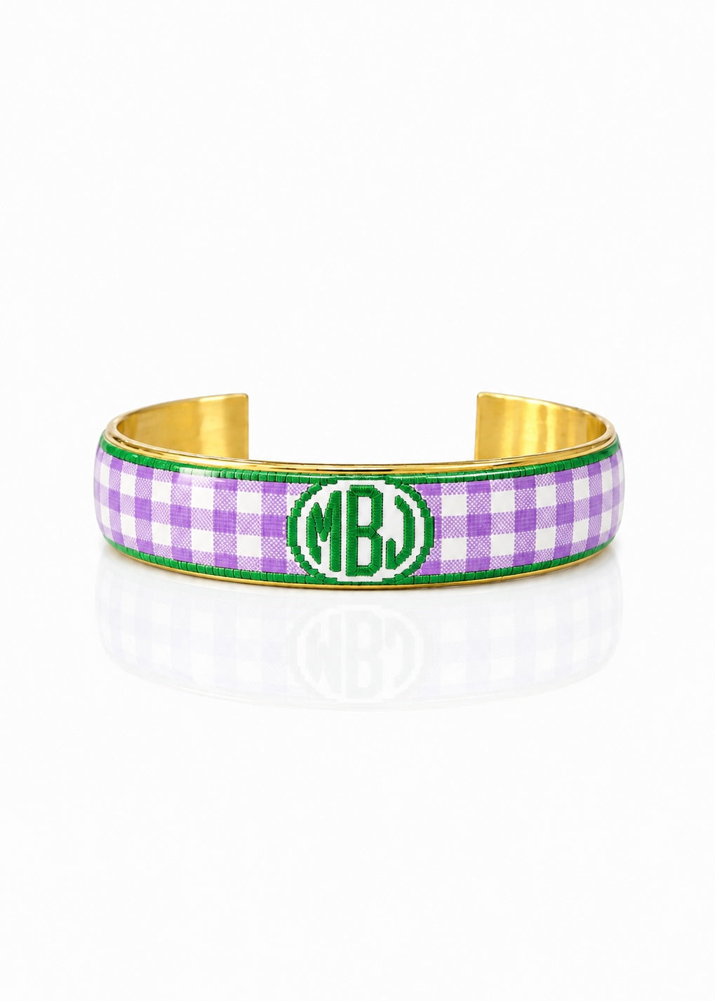 Art Deco Monogram - Gingham Purple