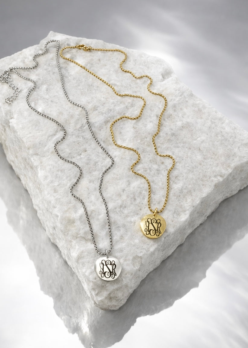 Charlotte Pendant Necklace Silver- MONOGRAM