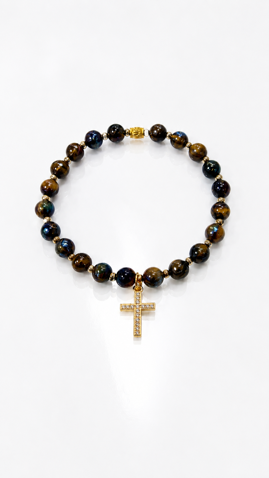 Ever True Faithful Prayer Pave Cross Gold