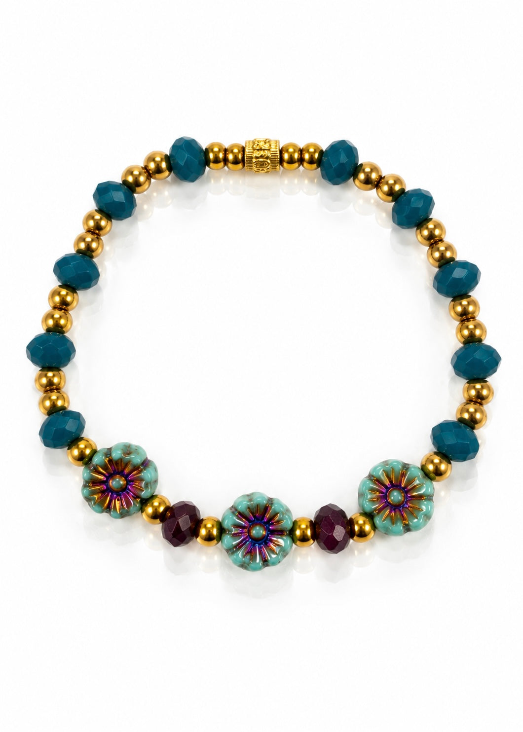 Pressed Flowers - Turquoise/ Pink