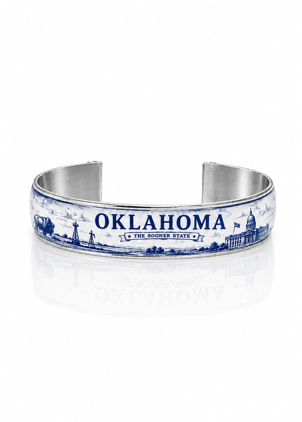 Art Deco - Oklahoma Blue Toile (Silver)
