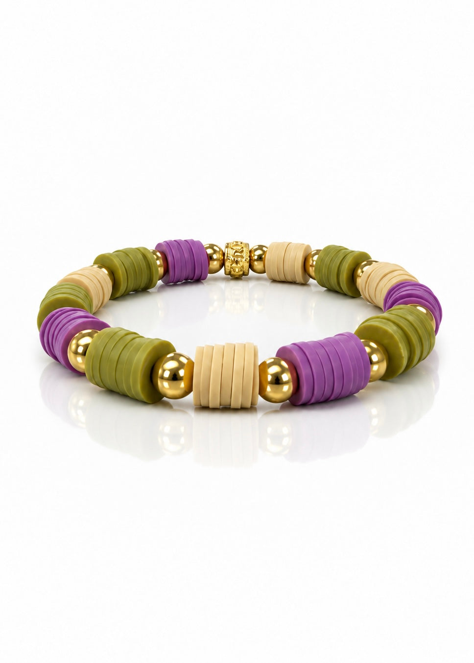 The Molly - Colorblock Olive/ Lavender/ Cream