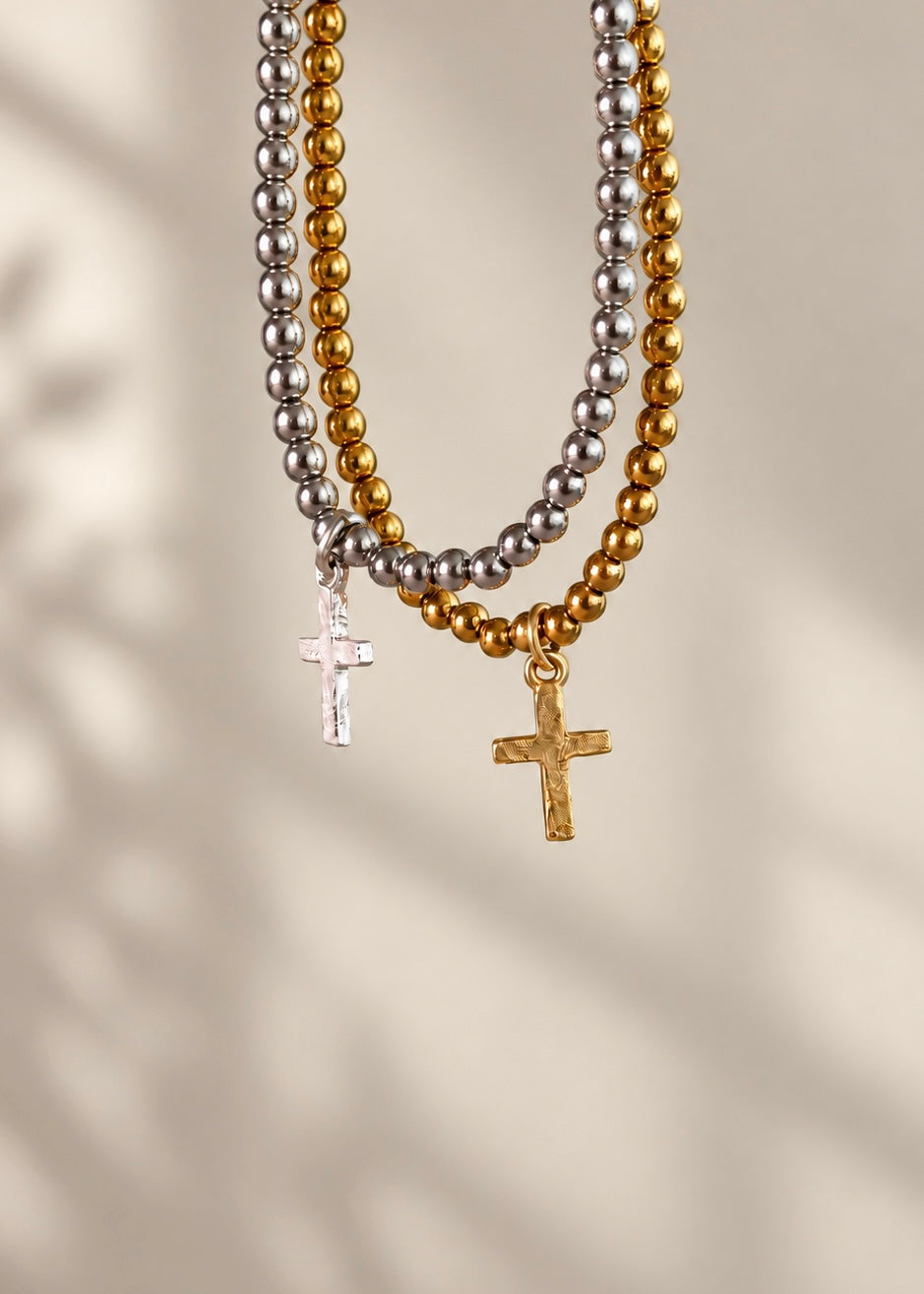 Gold 4mm Chloe Ann Cross Charm