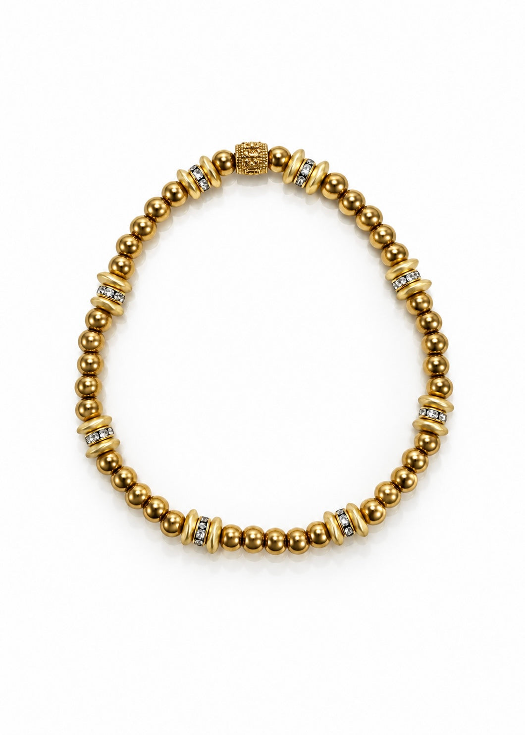4mm Gold Beads with Pavé