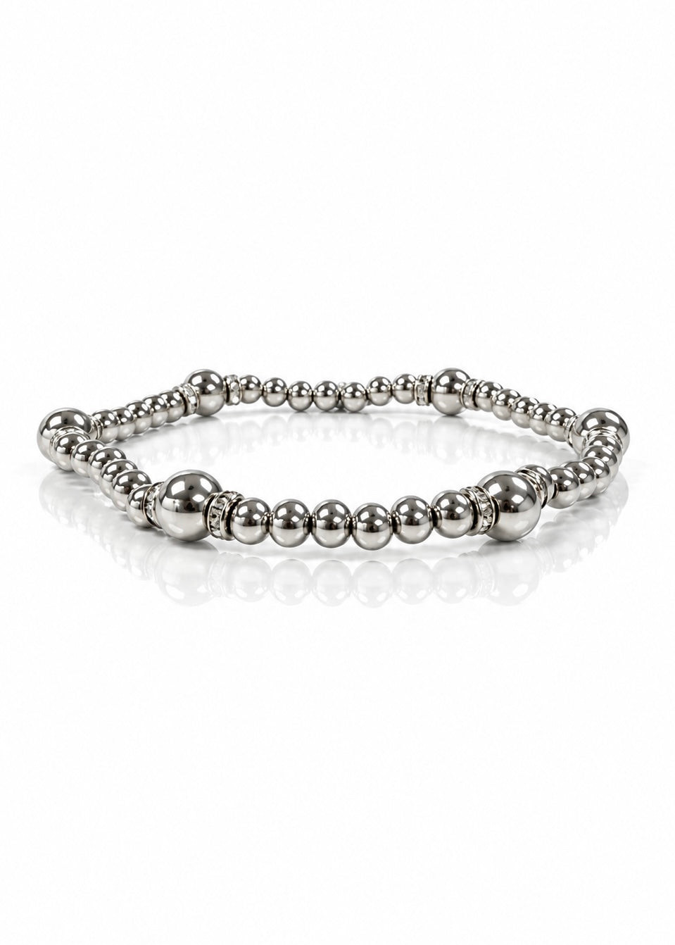Classic Silver Beaded Variation with 4mm pavé