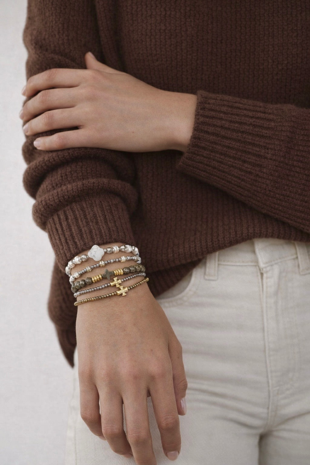 Ever True Mini Pearls Silver Cross