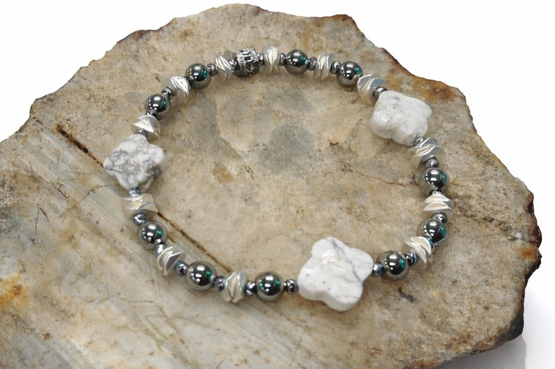 Ever True Howlite Quatrefoil Cross