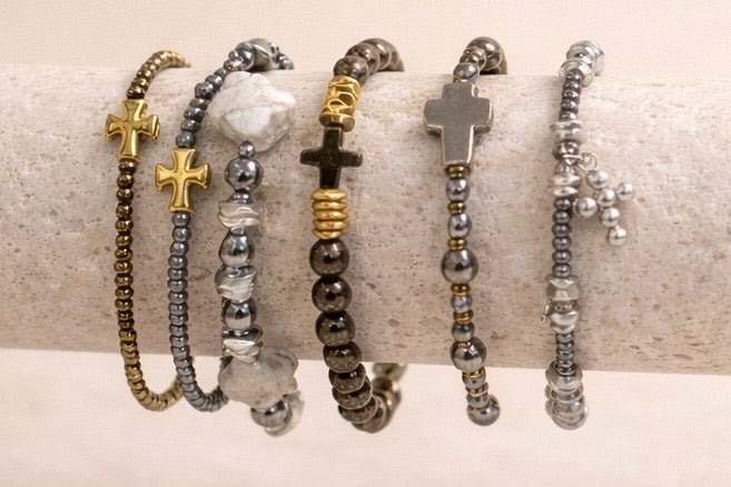 Ever True Mini Pearls Silver Cross