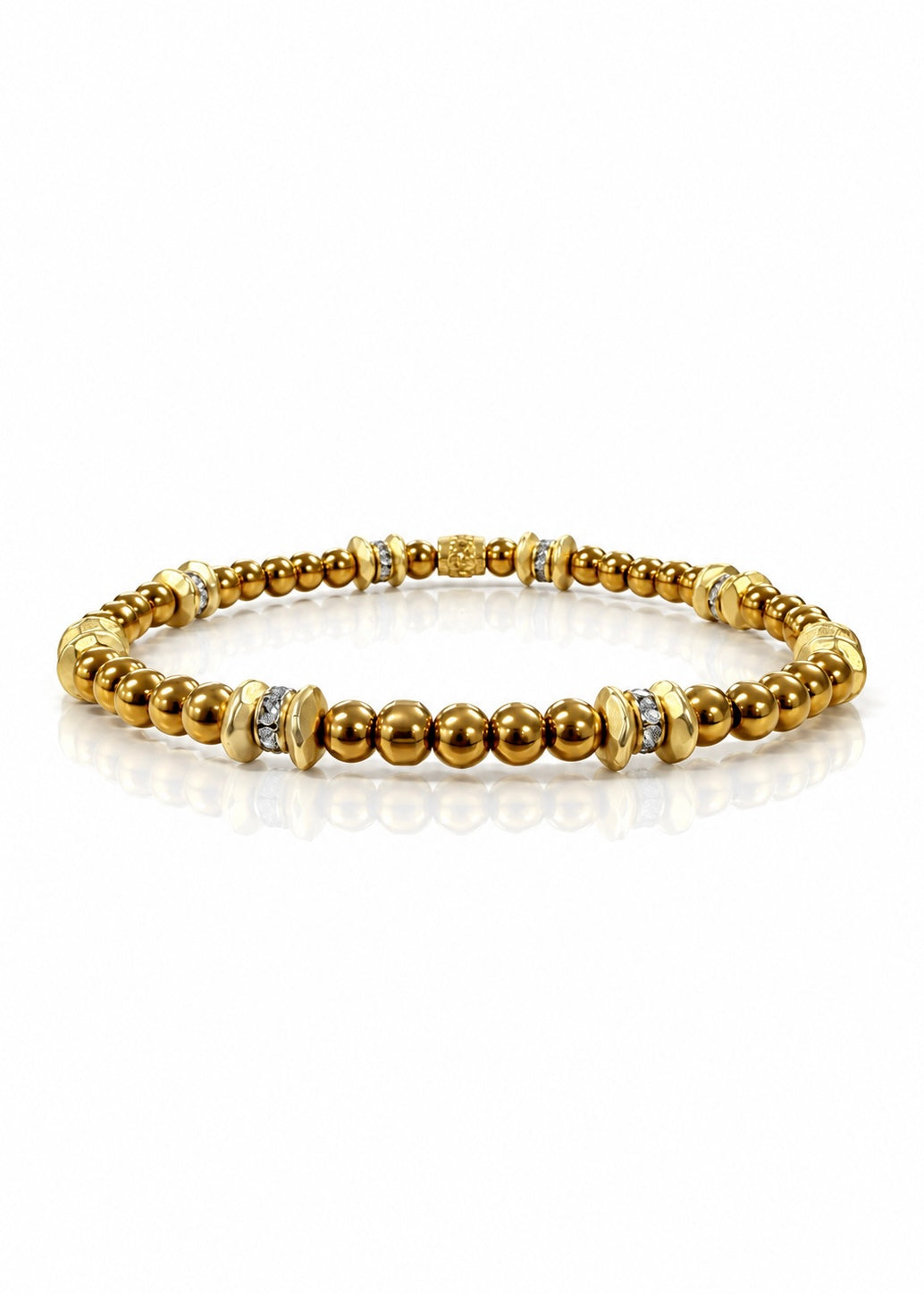 4mm Gold Beads with Pavé