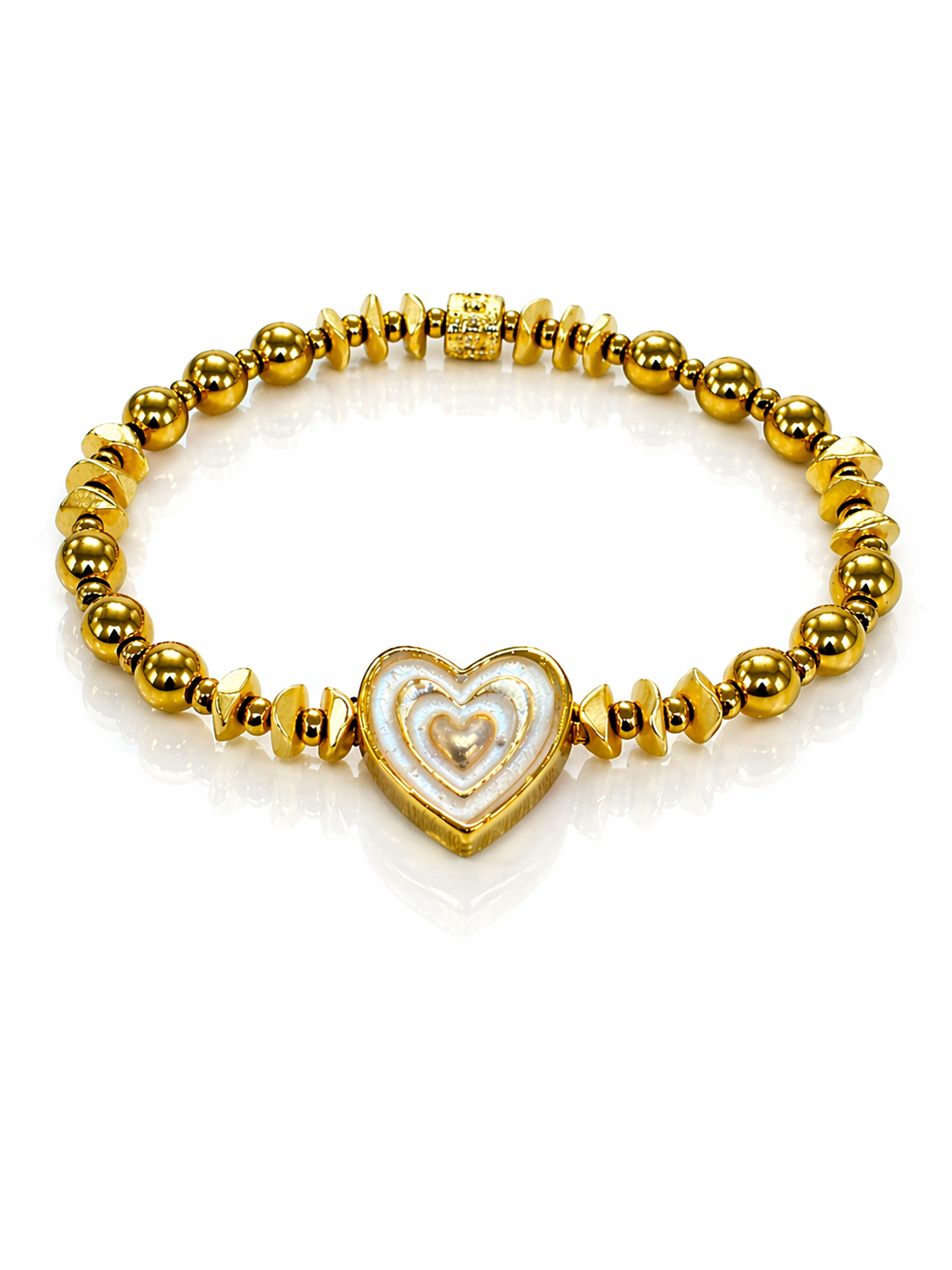 Pearl Grace Heart- Pearlized White