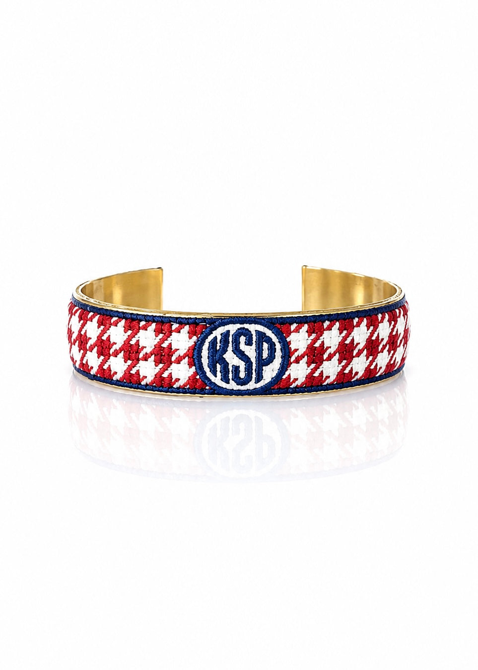 Art Deco Monogram - Houndstooth Red