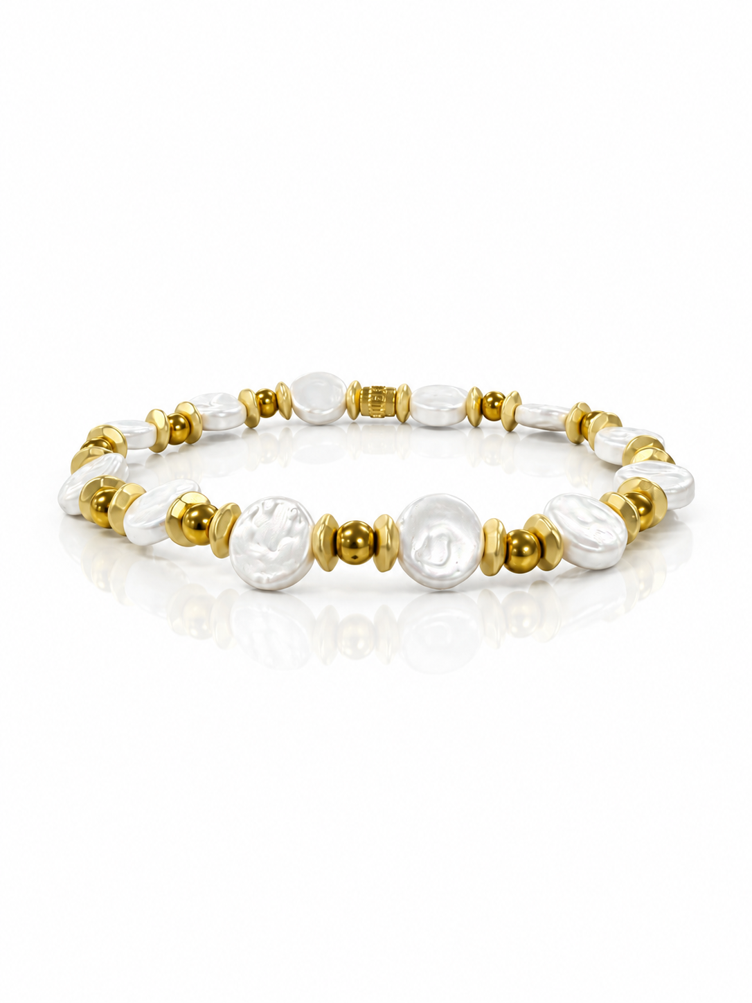 Coin Pearls with Gold Spacers