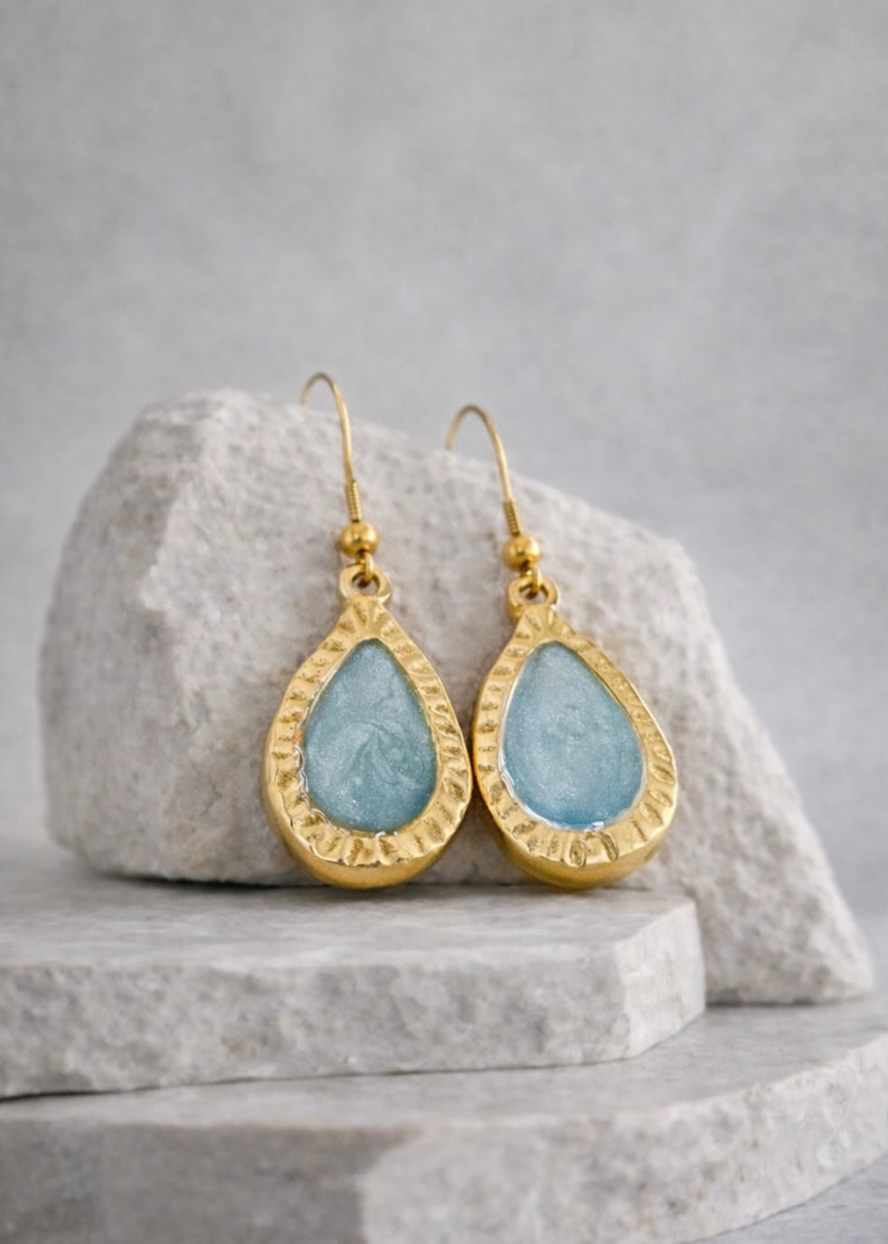 Telluride Frances Sky Blue Earrings - Gold