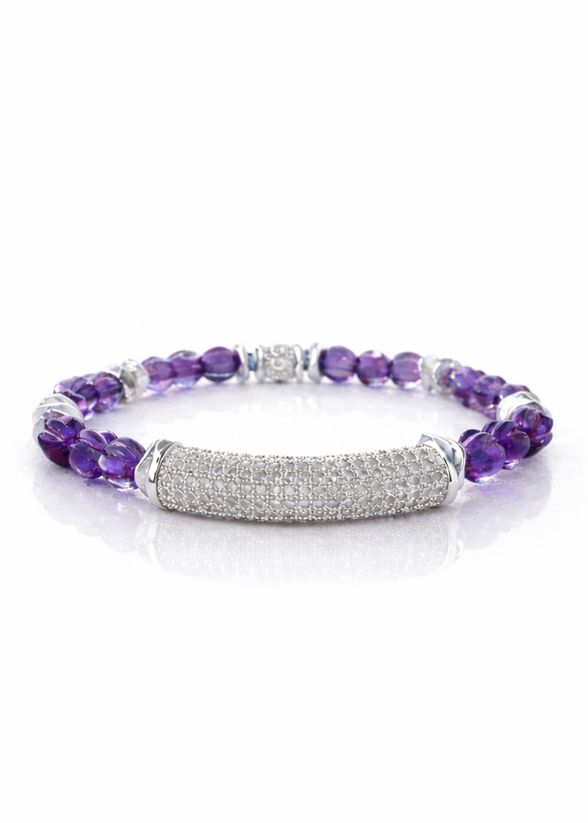 Lavender Fields Silver Pavé Bar