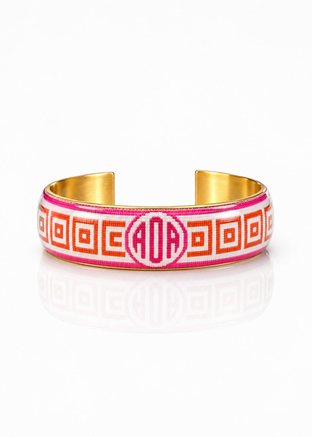 Art Deco Monogram - Greek Key Orange