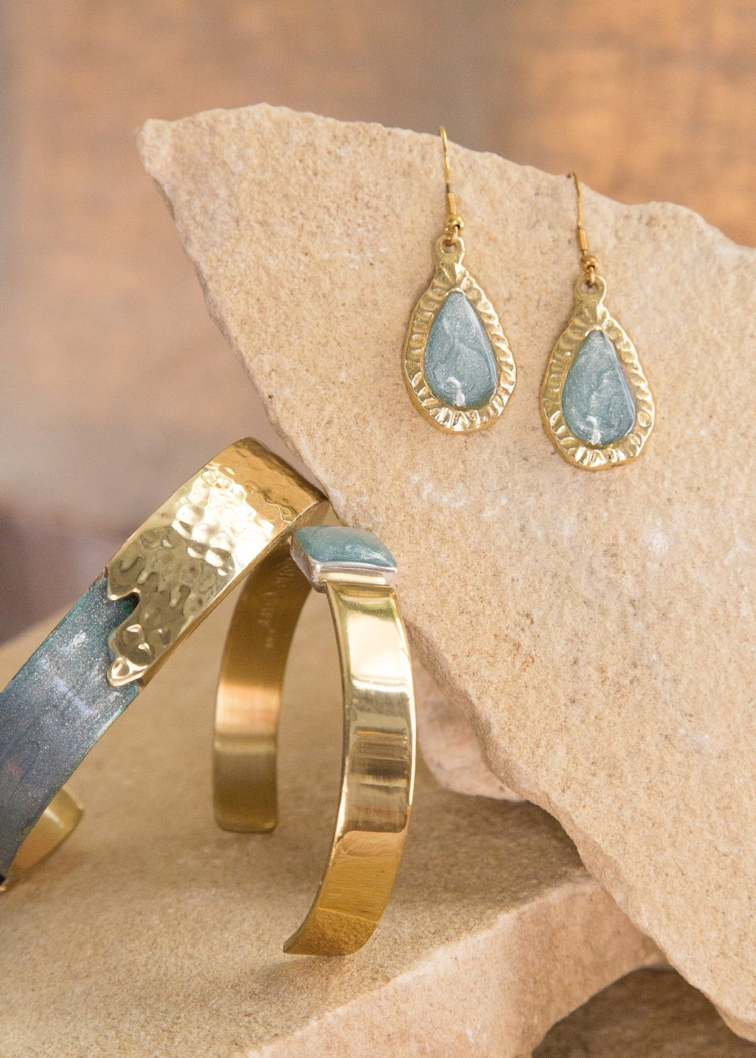 Telluride Frances Sky Blue Earrings - Gold