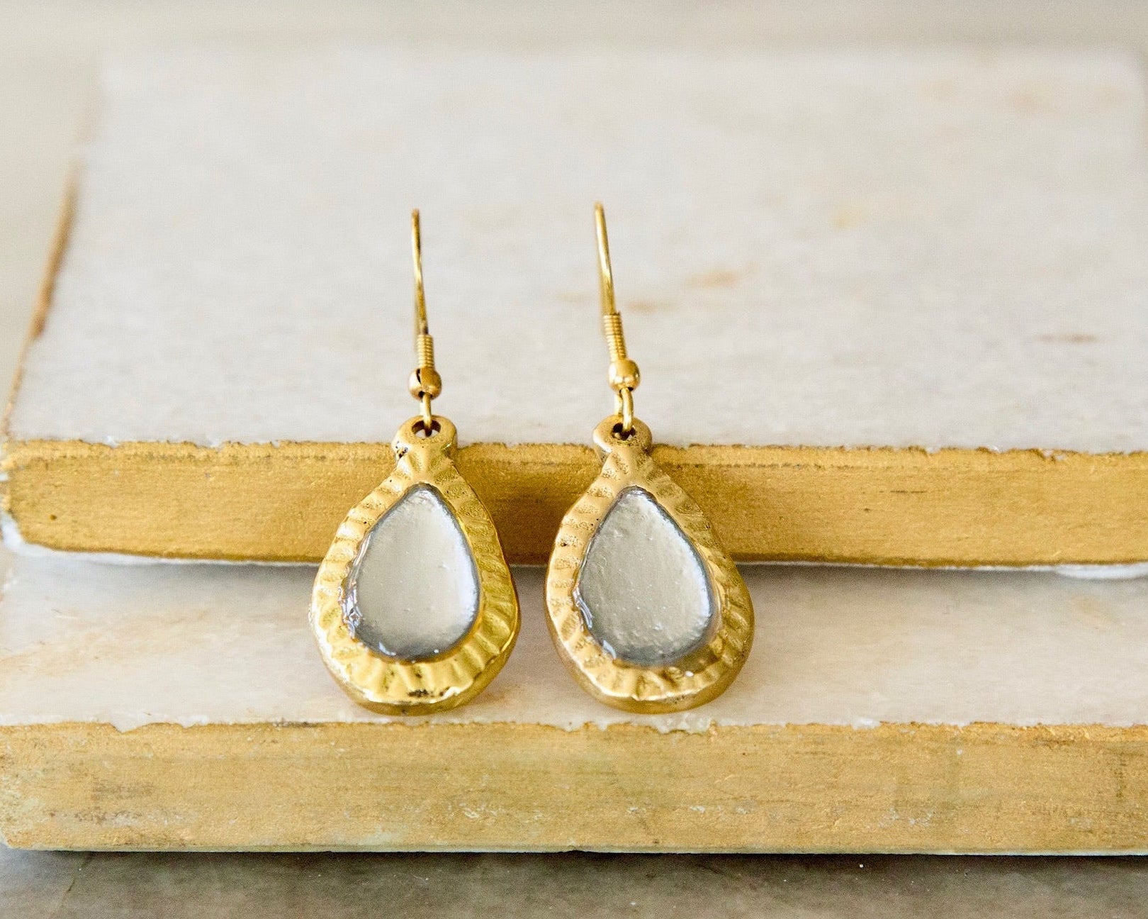 Telluride Frances Pewter Earrings - Gold