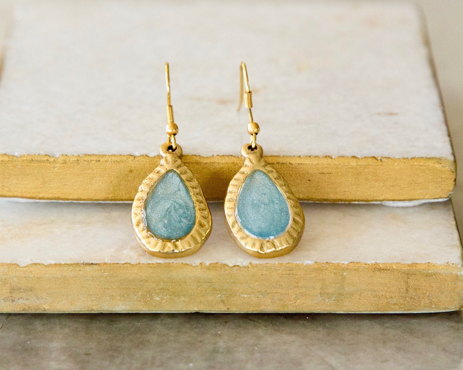 Telluride Frances Sky Blue Earrings - Gold