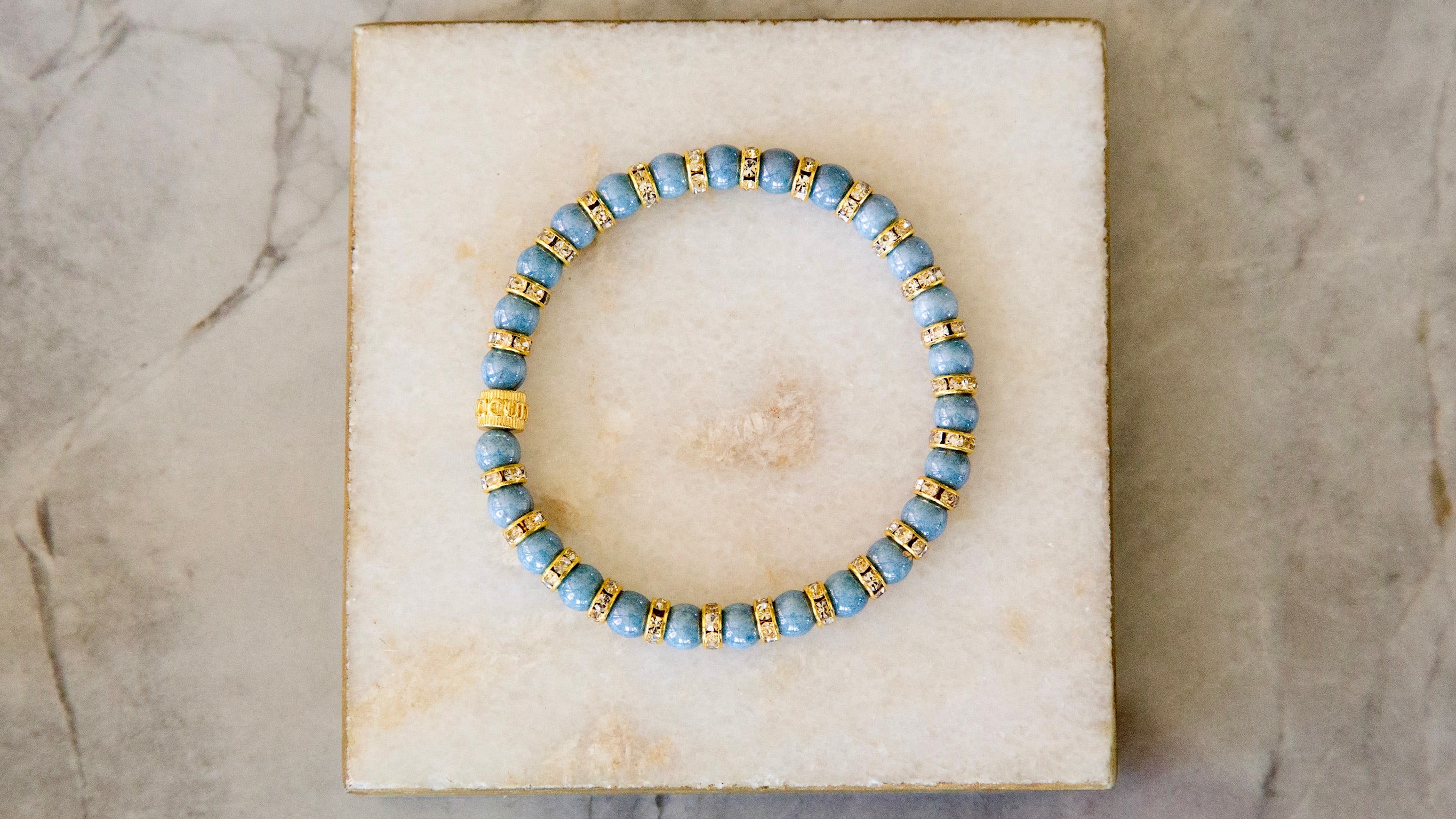Telluride 6mm Blue Pavé Gold