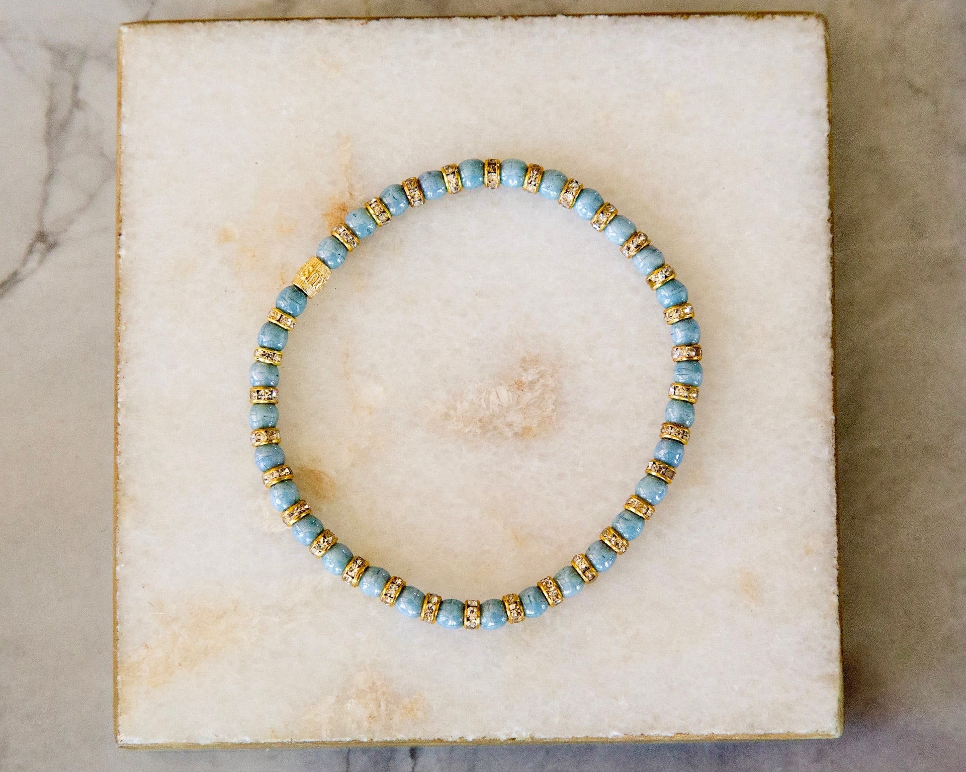 Telluride Mini Sky Blue Pavé Gold