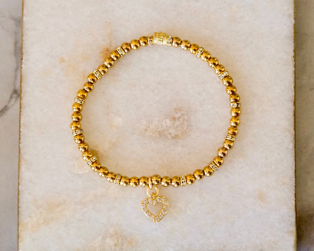 Sweetheart Gold Pave Heart