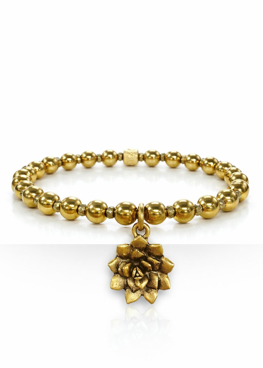 succulent bracelet Le Fleur Gold Succulent