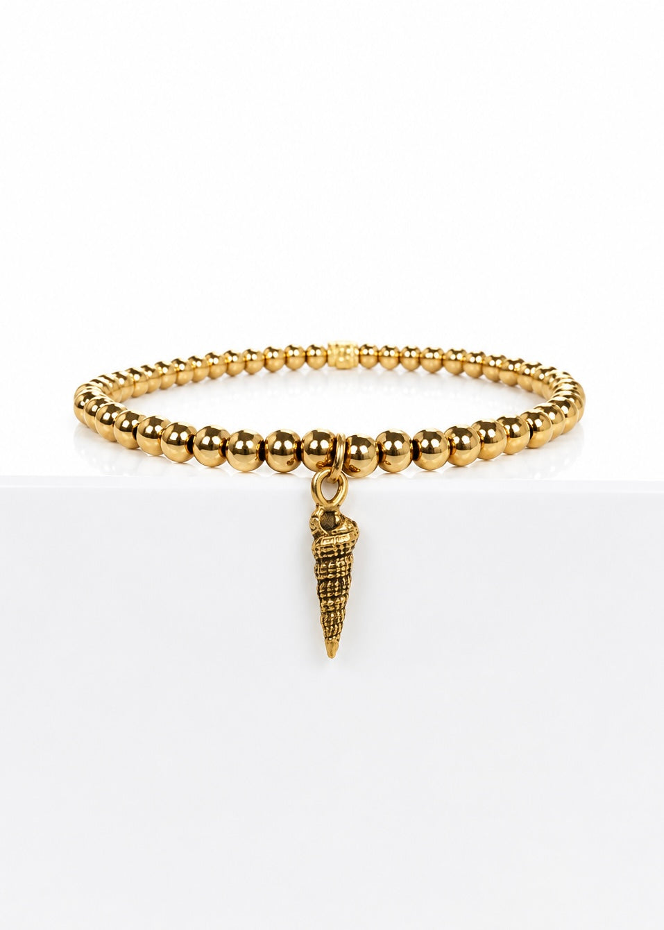Gold 4mm Chloe Ann Spiral Shell Charm