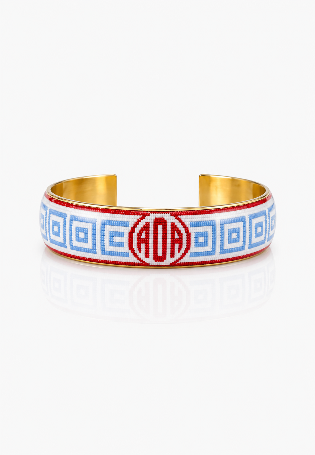 Art Deco Monogram - Greek Key Light Blue