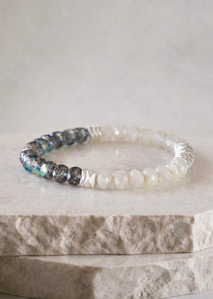 Aspen Metallic Gray and White Duet