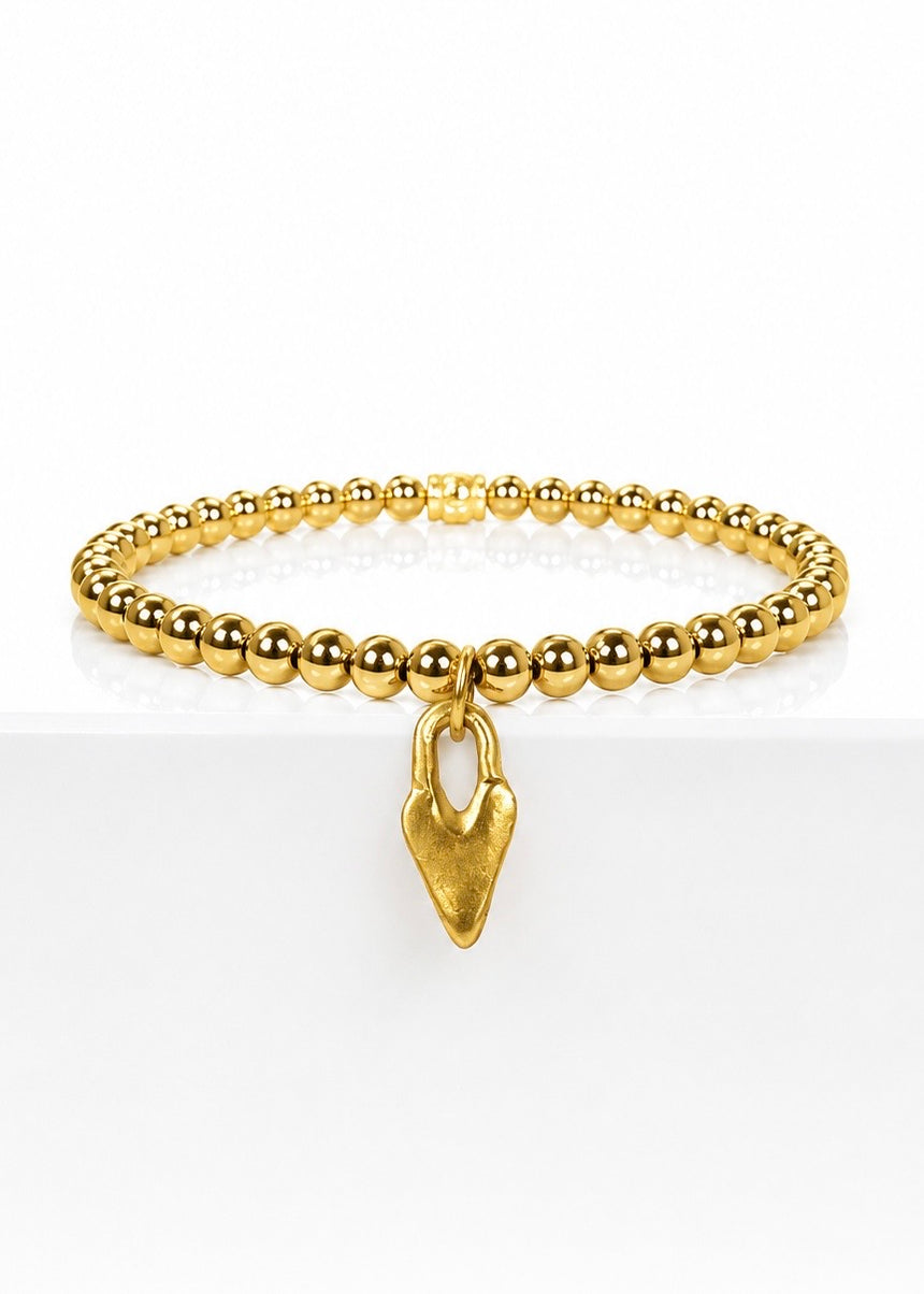 Gold 4mm Chloe Ann Locket Heart Charm, front view