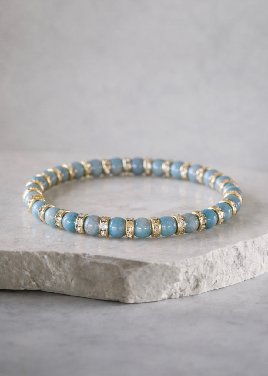 Telluride 6mm Blue Pavé Gold