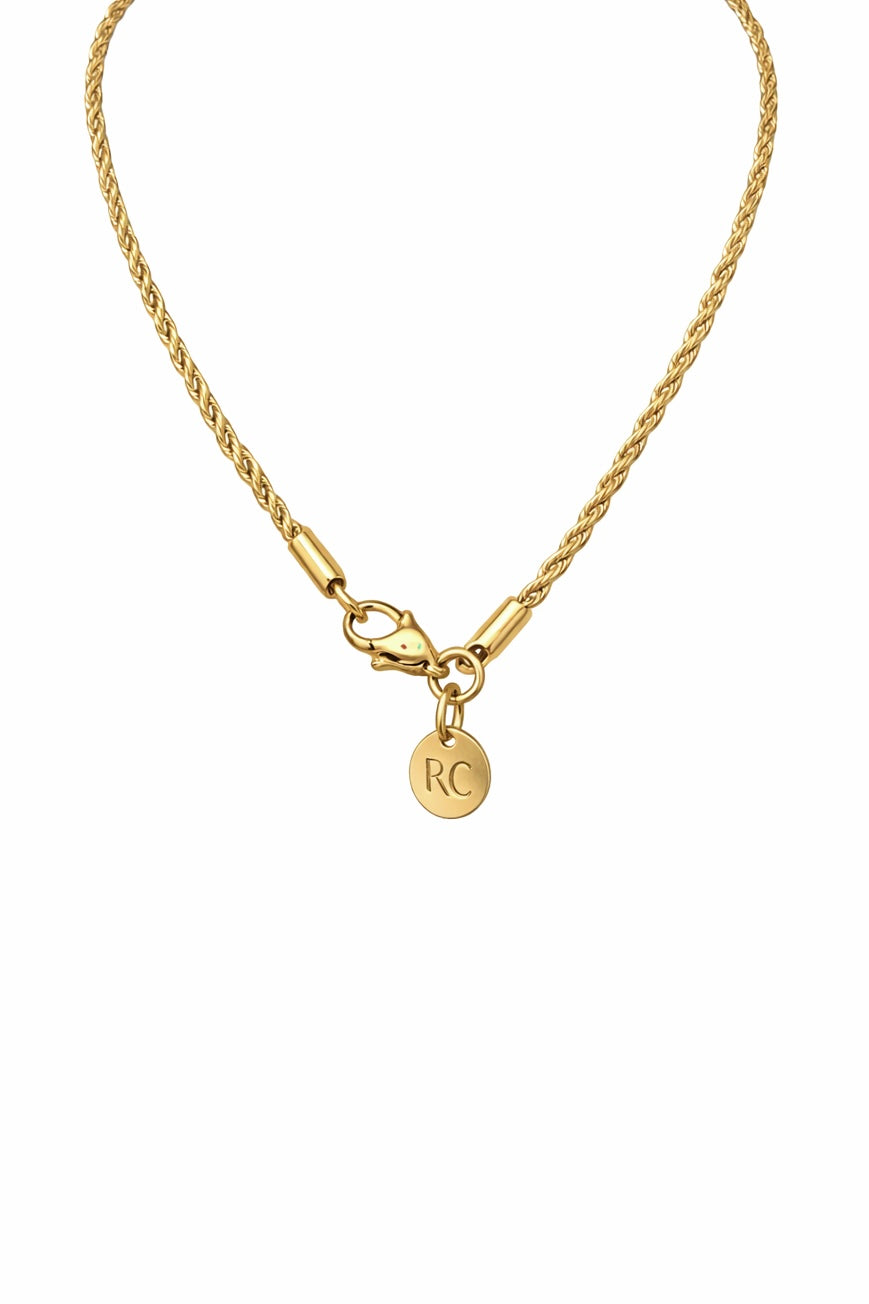 Summit Sky Blue Circle Pendant Necklace (Gold)