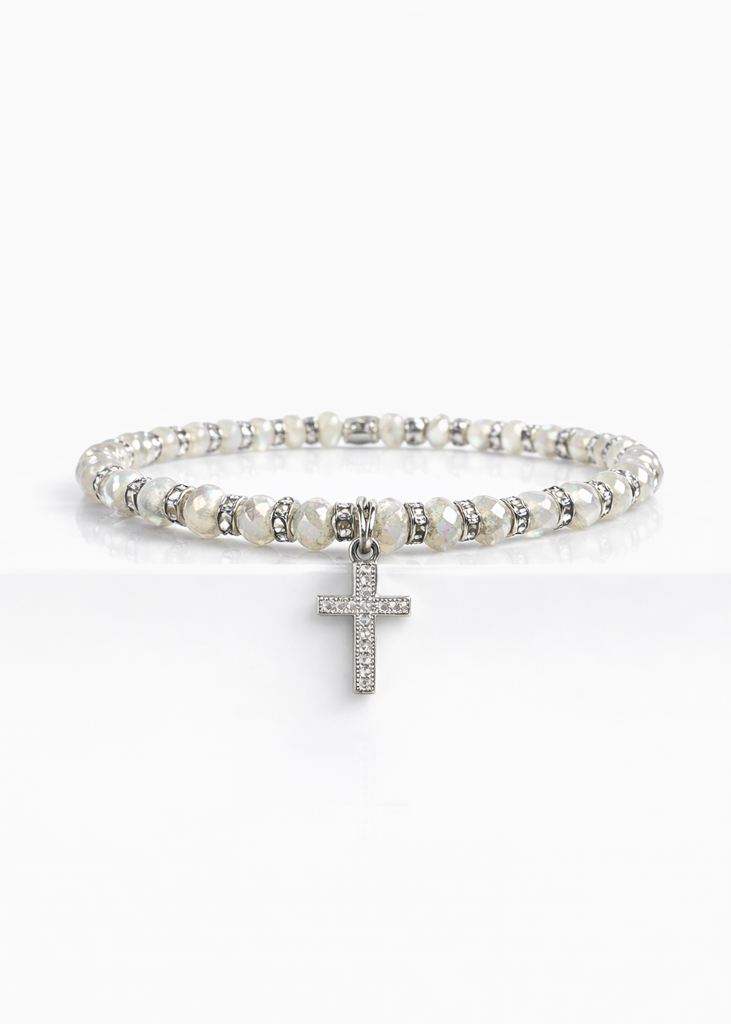 Ever True Silver Pave Cross