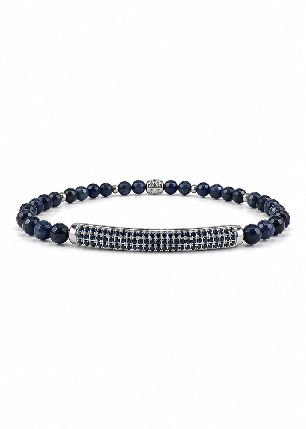The Americana Edit - Glory Blue Pavé Bar- Silver