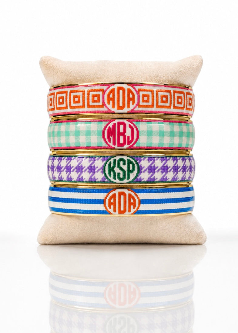 Art Deco Monogram - Greek Key Navy