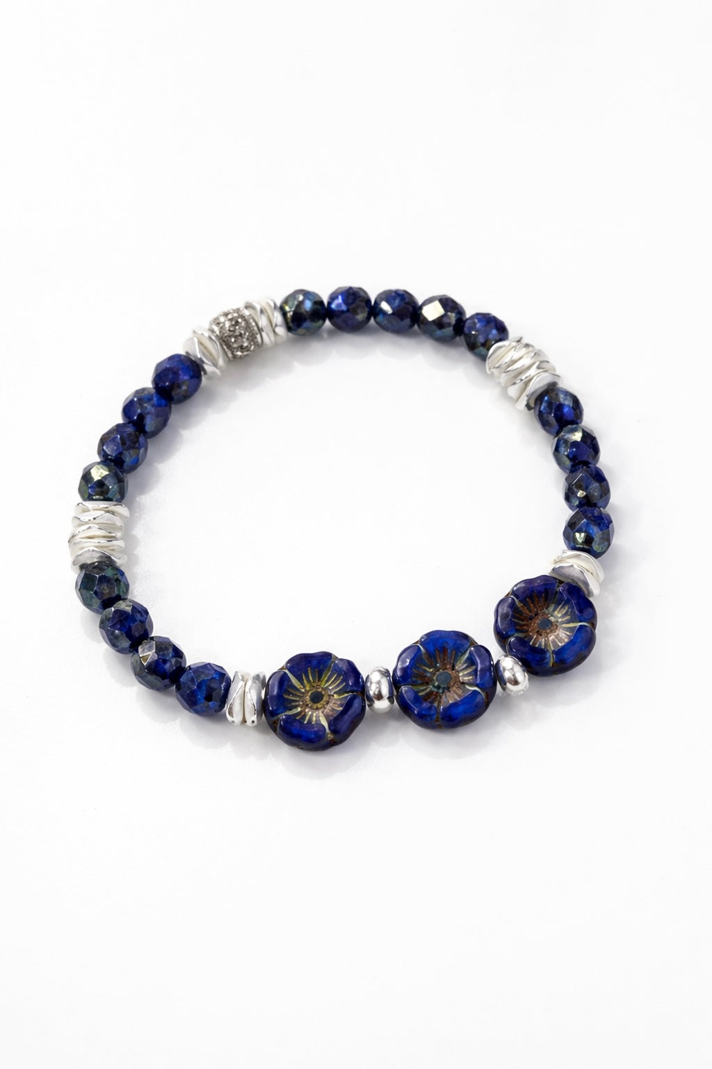 Pressed Flowers - Sapphire Iris (Silver)