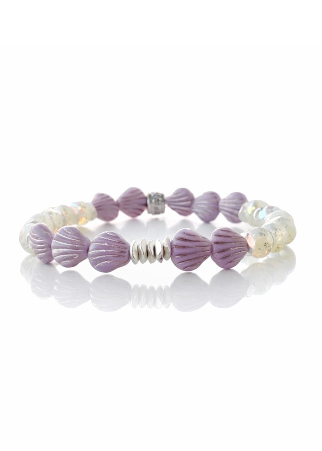Lavender Fields Mini Shell Lavender and White Duet