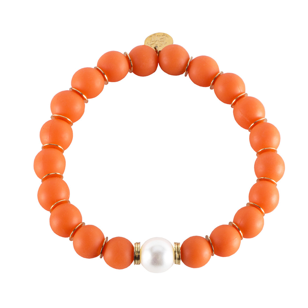 Lucy Beaded Bracelet in Orange