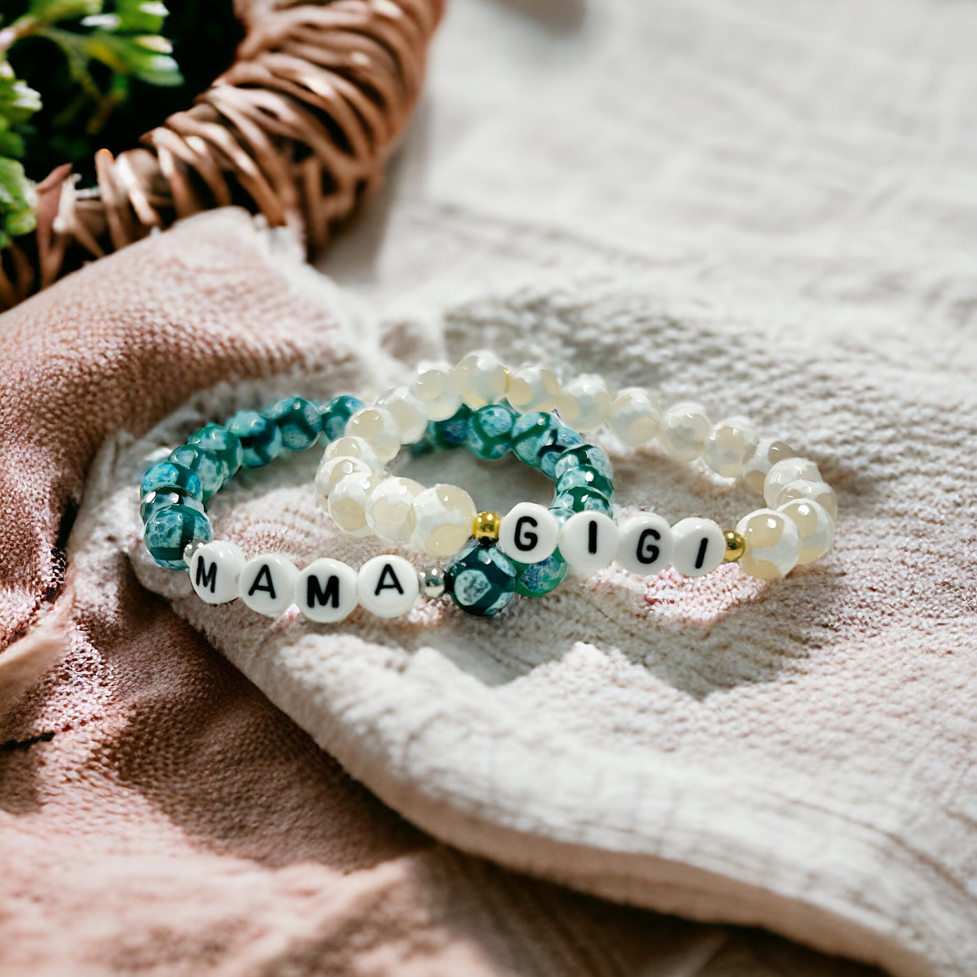 Mothers Day Beaded Bracelet - Turquoise