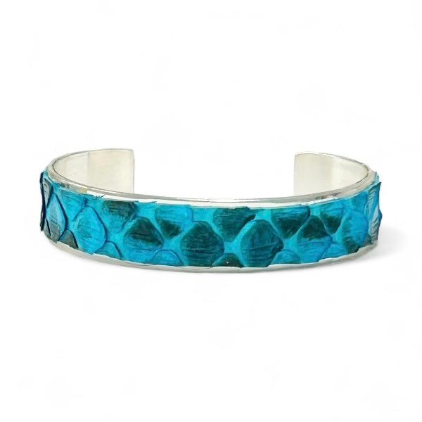 Turquoise Matte Python .5 Cuff on Silver